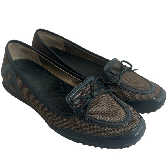 Etienne Aigner Aleah Brown Loaferrs Flats Shoes Patent Leather Size 6 Women's - Picture 1 of 14